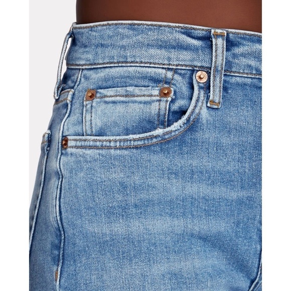 RE/DONE Classic Faded Blue Slim Leg 70s High-Rise Stove Pipe Jeans NWT Size 26 - Picture 4 of 12